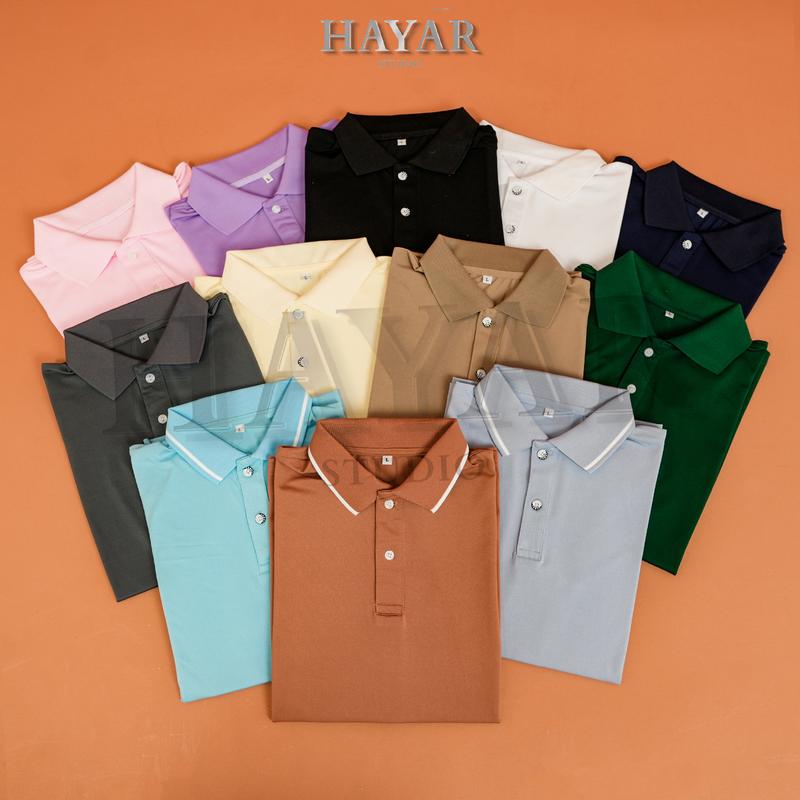 HayaR Áo Polo Xẻ Lai Basic Classic Chất Vải Mắt Chim Coolmax Thoáng Mát - Trẻ Trung Thanh Lịch Nhiều Tông Màu Dễ Phối Có Size To Big Size Nam Menswear Có Cổ Shirt