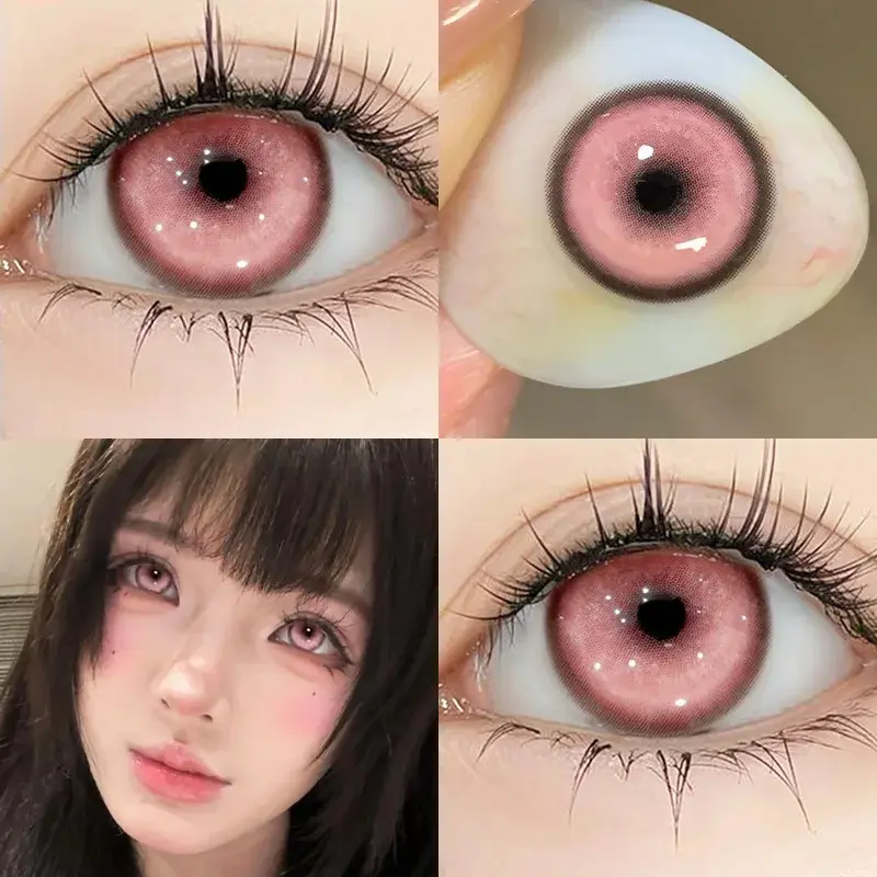 1 Cặp Kính Áp Tròng Màu Cosplay Xanh Lá Xanh Dương Xanh Dương Đỏ Xám Hồng Kính Áp Tròng Đáng Sợ Halloween Kính Áp Tròng Mềm 14.5Mm 3