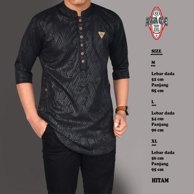 Product Introduction of Baju Koko Kurta Pria Motif Embos Terbaru Original Anwa Terlaris Atasan Dewasa Hitam Cream Kuning Maroon Navy Muslim Nyaman Putih Lembut  Variasi Panjang Pendek Tebal Katun Kombinasi Kerah Oblong 16