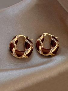 Aretes de Aro Elegantes Vintage, Joyería de Moda para Mujeres para Fiesta, Decoración Diaria de Ropa, Joyería Combinable y Exquisita para Regalo de Cumpleaños