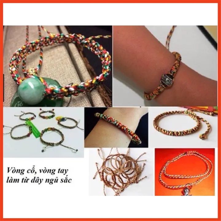 Dây chỉ ngũ sắc Tây Tạng cuộn 50M, 100M làm vòng tay bình an 3