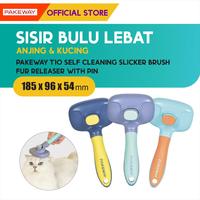 Gambar Pakeway T10 Self Cleaning Slicker Brush/ Sisir Bulu Anjing Kucing - Sisir Bulu Anjing Kucing dari M-Pets Volk Pets Indonesia Kota Tangerang 1 Tokopedia