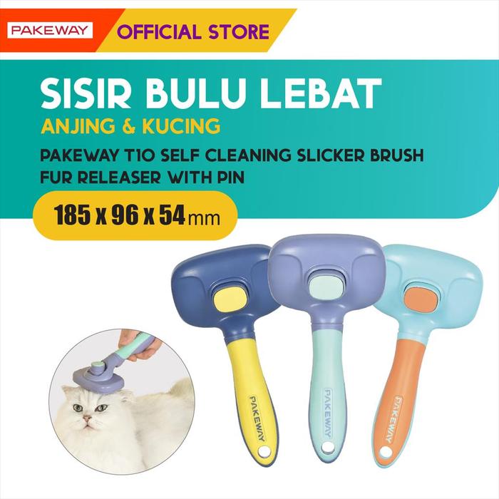 Gambar Pakeway T10 Self Cleaning Slicker Brush/ Sisir Bulu Anjing Kucing - Sisir Bulu Anjing Kucing dari M-Pets Volk Pets Indonesia Kota Tangerang Tokopedia