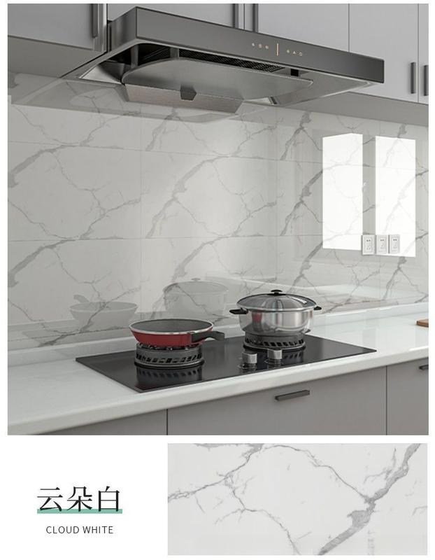 Product Introduction of Marble Imitation Tile Self-Adhesive Wall Stickers Waterproof and Oil-Proof Bathroom Stickers High Temperature Resistant Background Wallpaper Wallboard 11