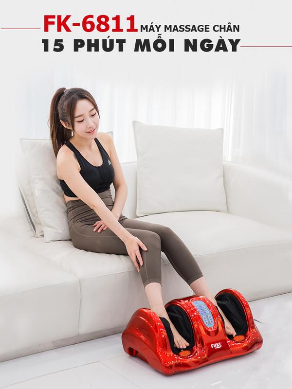 Máy massage chân Fuki FK-6811 màu đỏ - Thiết kế thông minh, hiệu quả chuyên sâu