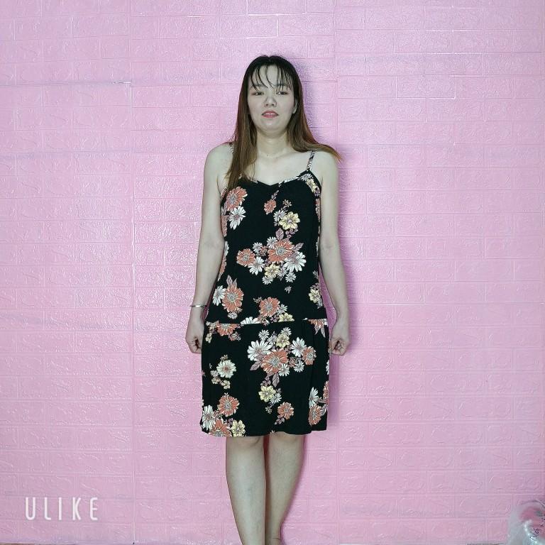 Product Introduction of [Combo 5] Đầm Ngủ 2 Dây Vải Thun Lạnh Chiều Dài 90cm Free Size 45kg đến 70kg , đồ bộ mặc nhà Nữ Women Dress Nhung 17