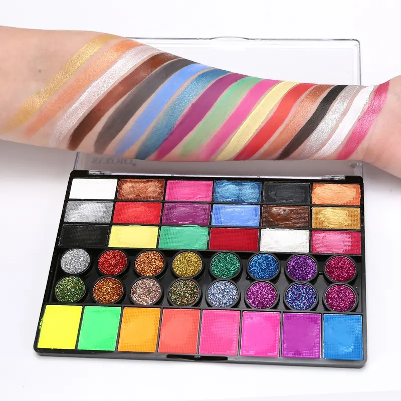 Face Body Painting Make up Set free Brush DIY cosplay wajah water base waterproof 5