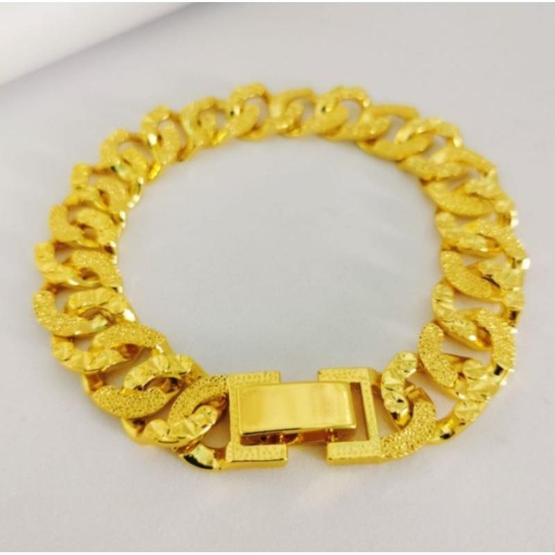 Gelang Tangan Sisik Naga Cantik Titanium Silver Perhiasan Wanita Dewasa Anti Karat & Luntur Elegan Emas 5