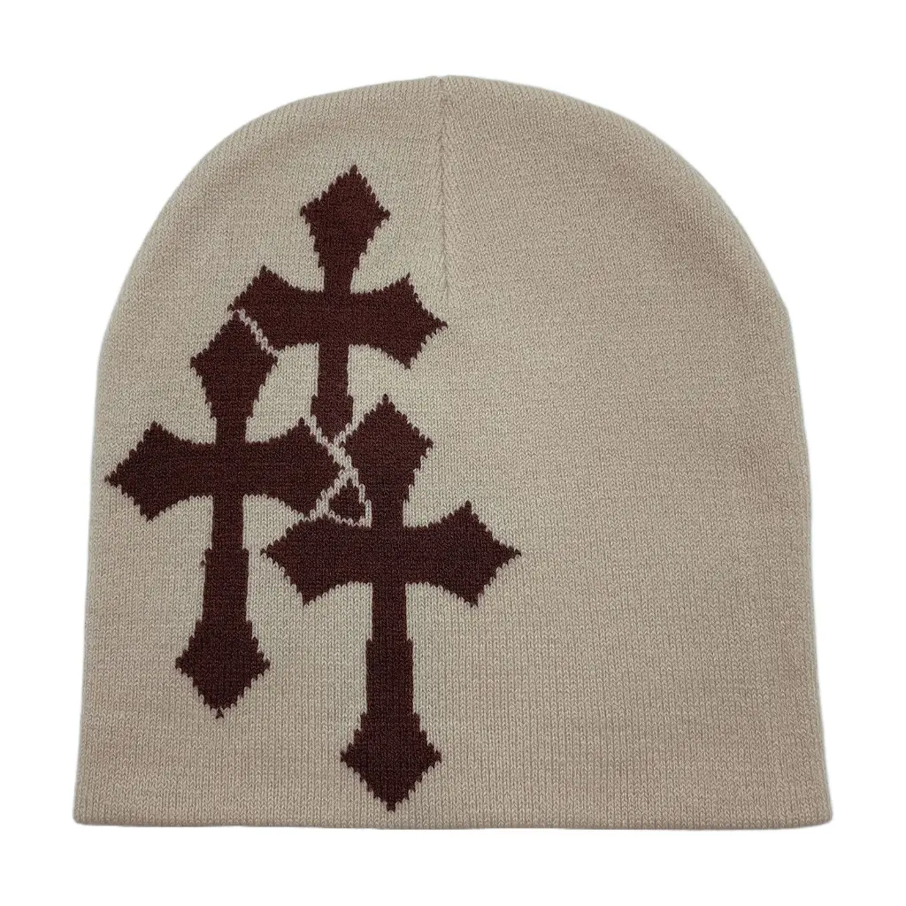InsStyle Soft Knitting Beanie Hat Handmade Jacquard Skull Hat Unisex Breathable Y2K Adult Pullover Hat Street Hiphop