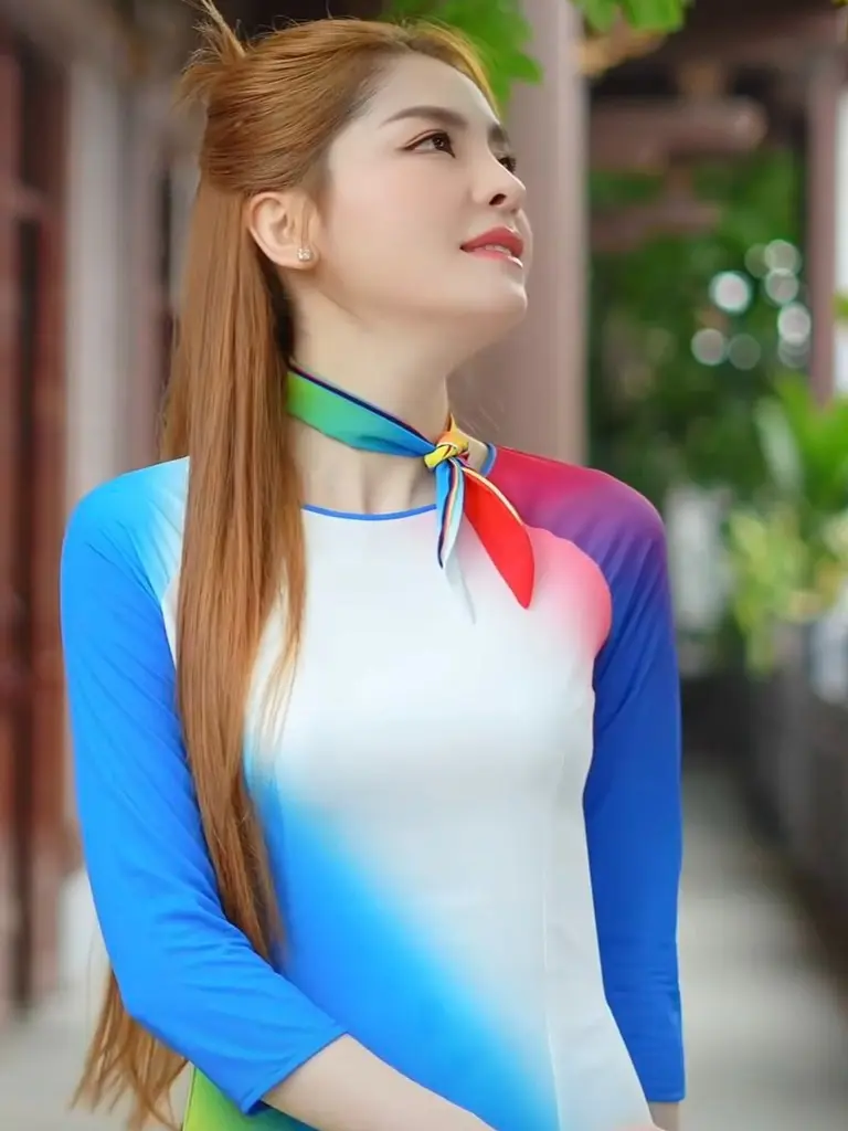 VẢI MAY ÁO DÀI (không phải bộ may sẵn) loang màu độc đáo chất liệu lụa cao cấp
