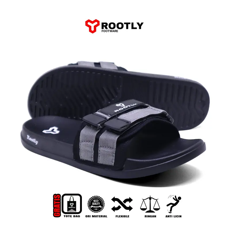 Rootly - Sandal Pria Slide Velcro Webing Abu Staylist Selop Sendal Shoes 2