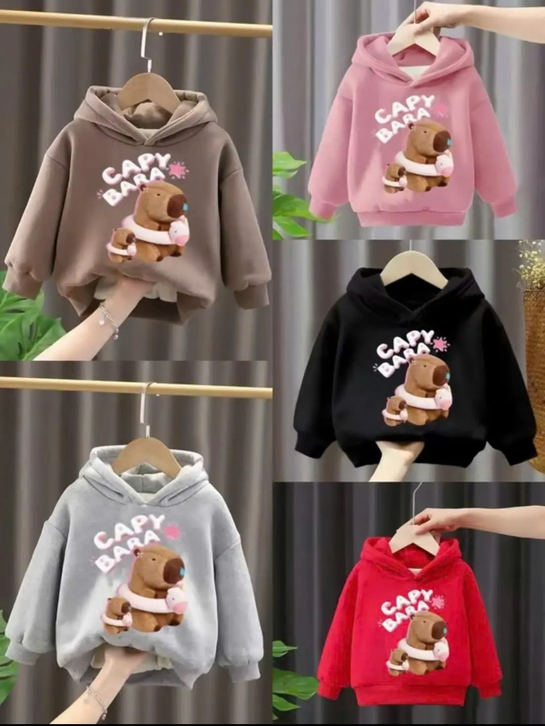 Áo nỉ HOODIE thu đông dành cho bé trai và bé gái 14-45kg mẫu CAPYPARA. Chất liệu ấm áp.