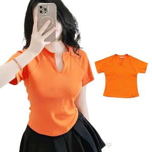 Áo Thun Nữ Cổ Trụ Chữ V Mẫu Trơn, Chất Vải Thun Borip, Voan Women Top Trắng Sơ Mi Shirt