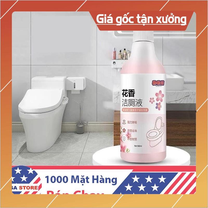 Chai Xịt Tẩy Rửa Bồn Cầu Hương Nước Hoa Anh Đào - Khử Mùi Nhà Vệ Sinh Đa Năng Siêu Sạch Khử Khuẩn 500ml