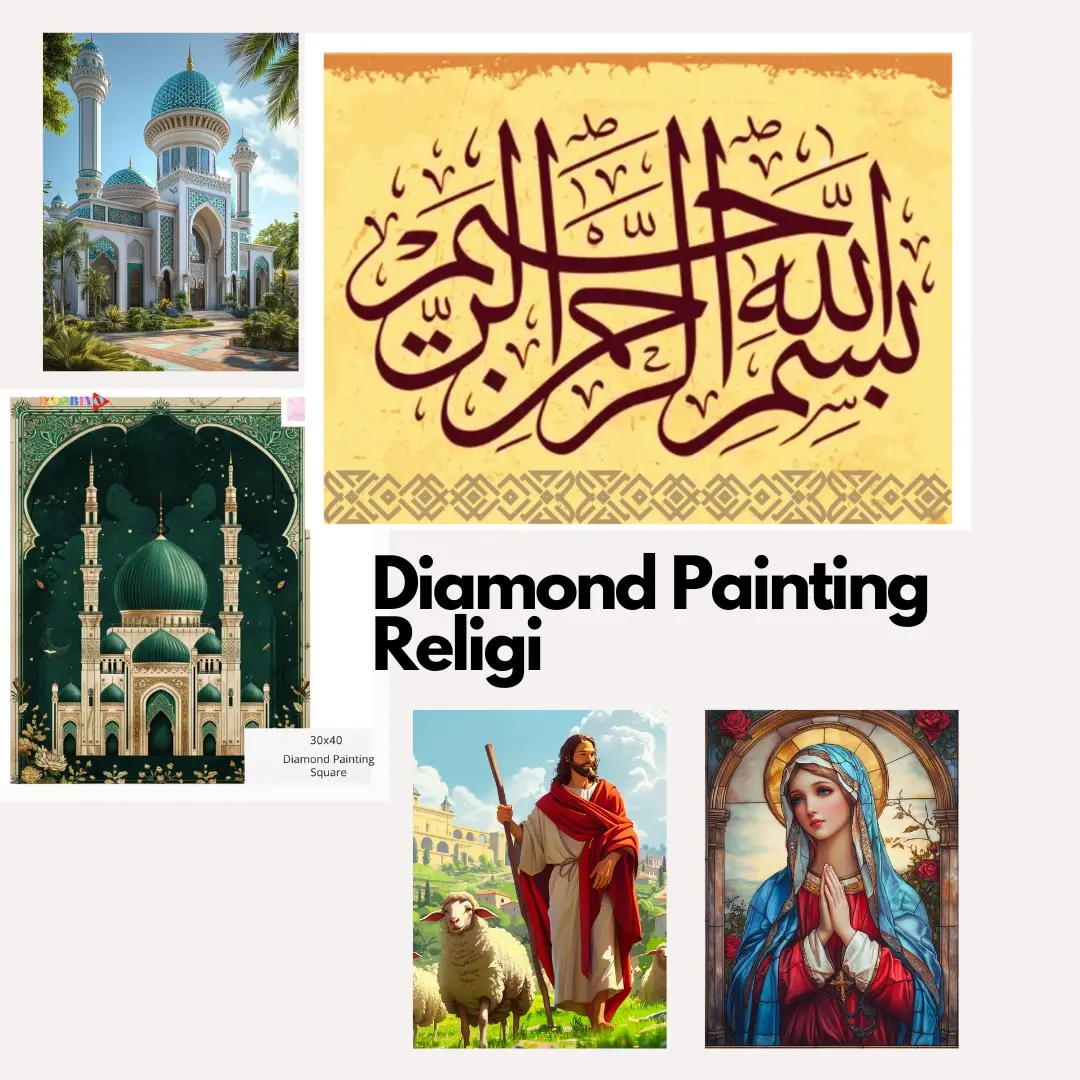 [Boobiyo] Diamond Painting Square 30x40 Acrylic Kotak Religi