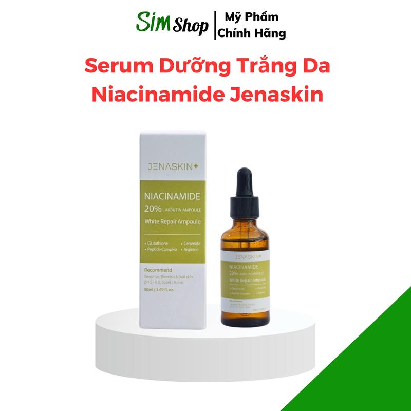 Serum Dưỡng Trắng Da  Niacinamide Jenaskin , tinh chất dưỡng trắng, mờ nám, kiềm dầu, dưỡng ẩm 50ml Simshop20 Skincare Làm Đẹp Da Chăm Sóc Da