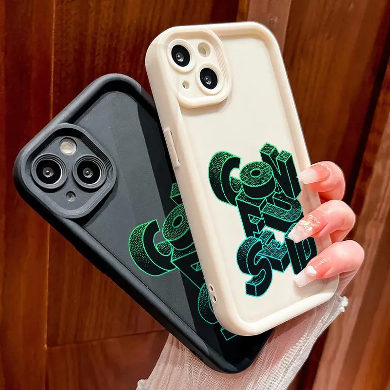 Soft Case For OPPO F9 Pro F11 F15 F17 F19 Plus 5G F19s 4G F21 5G F21s F21s Pro F23 F25 Find X3 Lite F5 Silicone TPU Lens Protective Simple Artistic Alphabet Cassing Hp