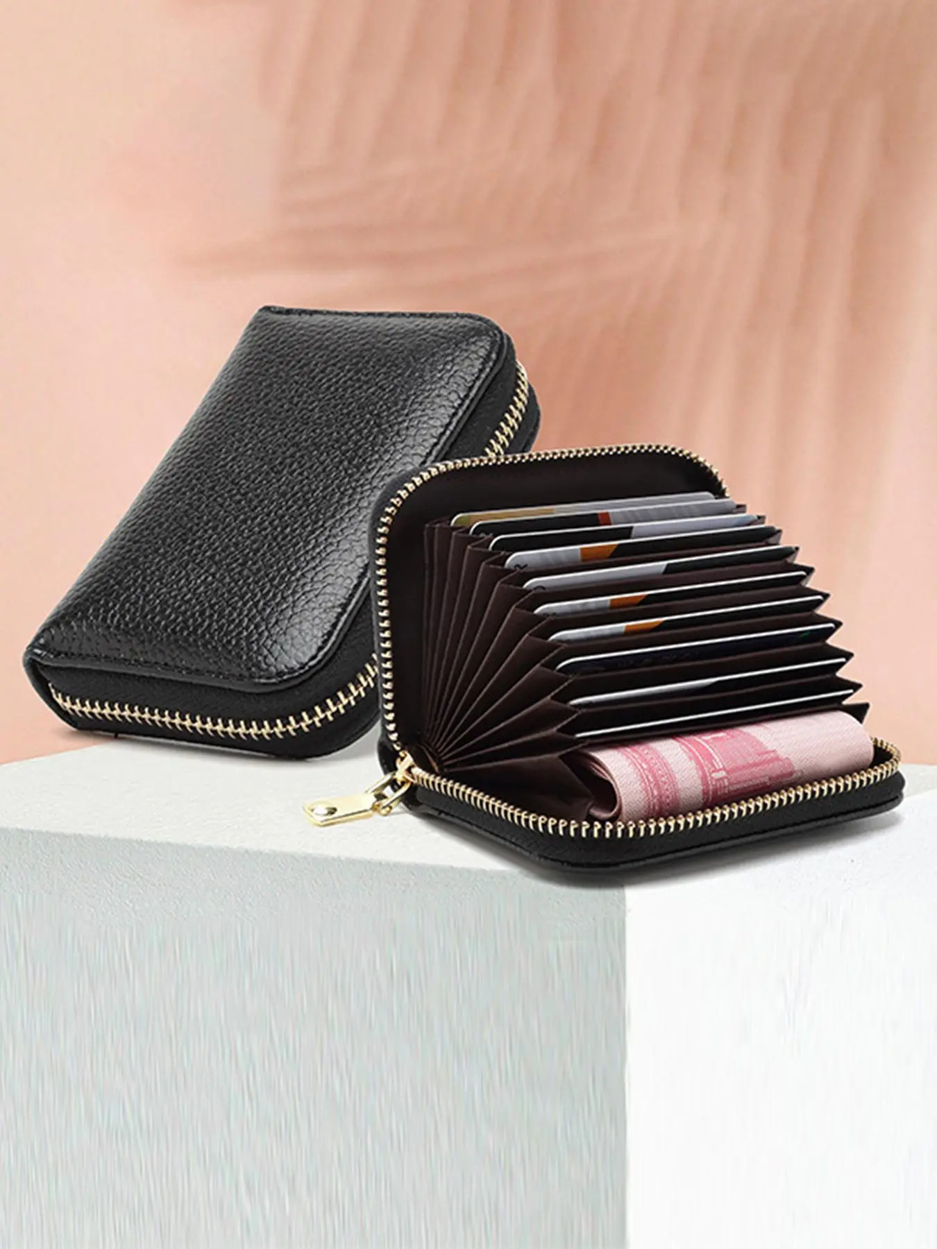 Women's Solid Color Zipper Card Holder, Fashionable Coin Purse for Daily Used, Casual Trendy Versatile High-quality Daily Wallet for Women & Girls