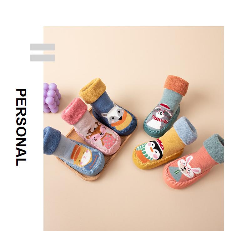 Product Introduction of Baby Sock Shoes, Non-Slip Spring and Autumn New Baby Class a Thickened Male and Female Middle Tube Children's Socks, Room Socks 24
