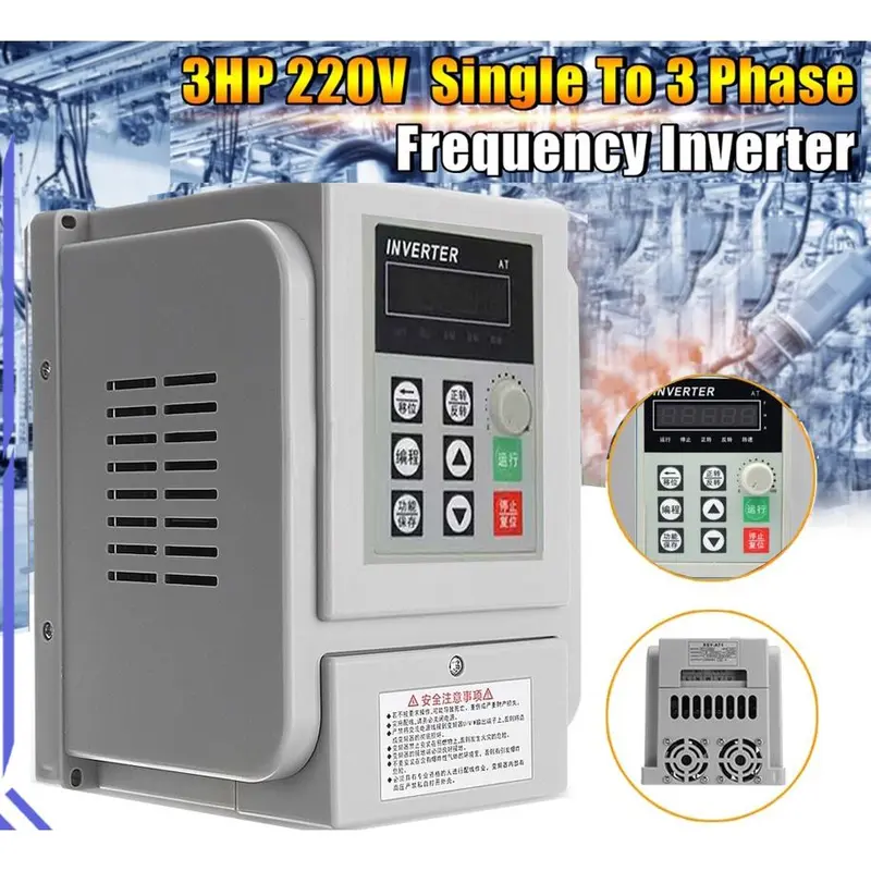 220V 2.2kw Inverter Frekuensi Variabel AC 3hp1 Fase Dalam Keluar VFD Vsd Konverter Pengatur Kecepatan Inverter Pengontroluntuk Kontrol Kecepatan CNC Motor Spindel 1