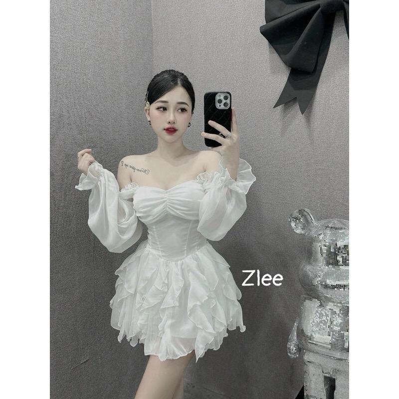 váy tơ cúp ngưc tay dài siêu xinh 2