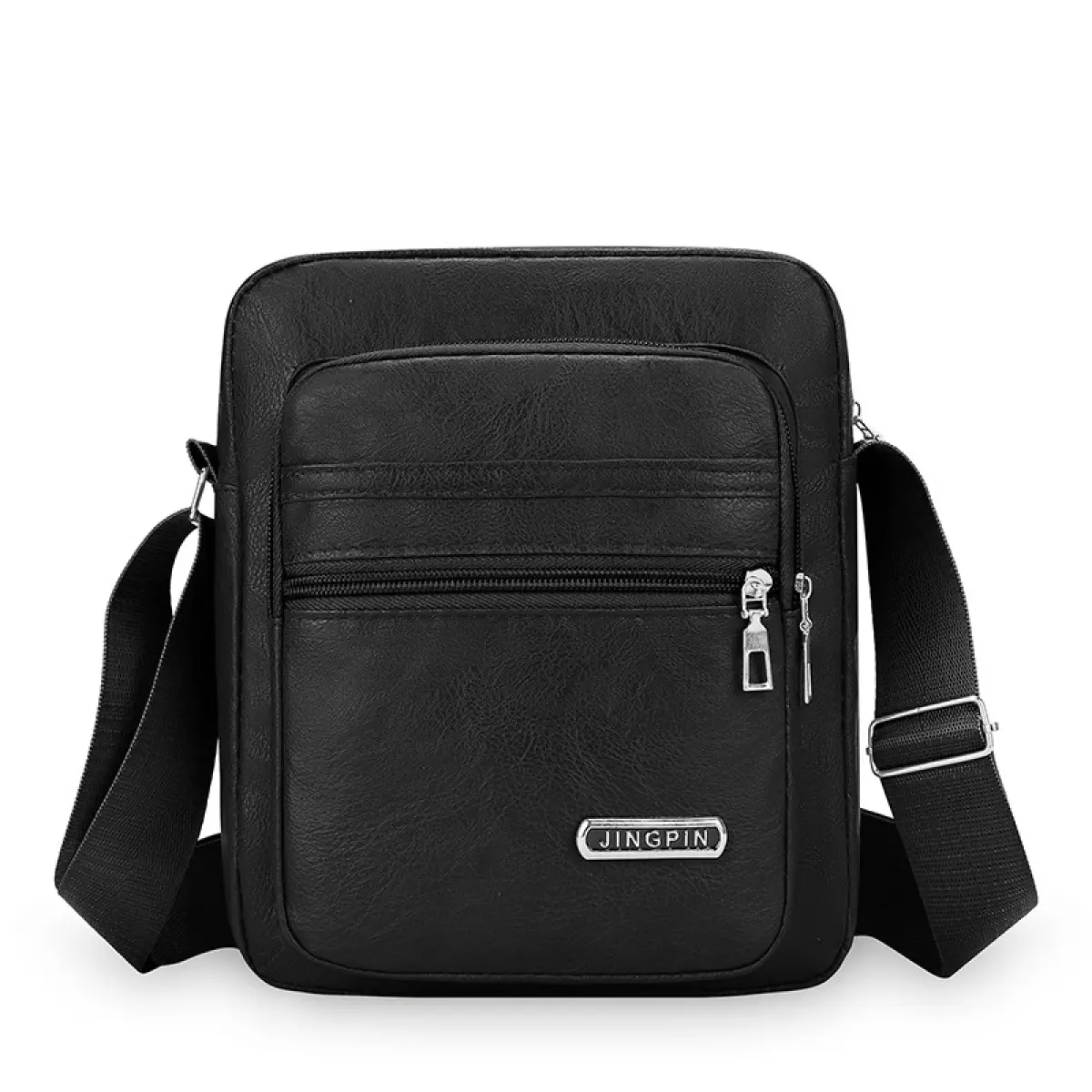 2025 new messenger PU leather casual men's bag large-capacity backpack men's shoulder bag business