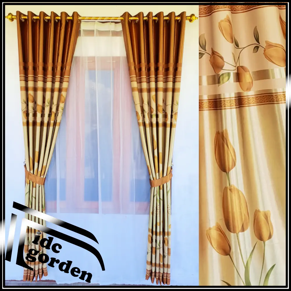 GORDEN JENDELA RUANG TAMU PANJANG 230cm motif NEW NAPOLEON BAHAN blackout import MURAH Kain Tali