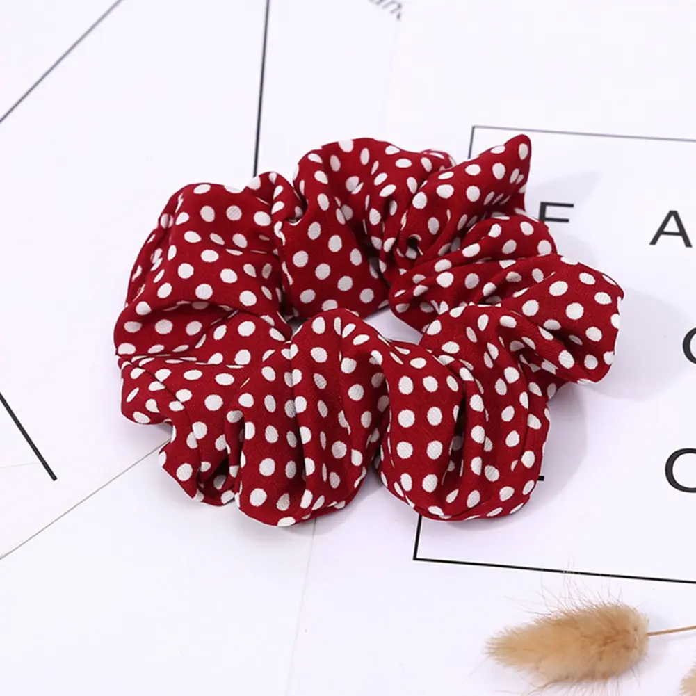Striped Dot Fabric Scrunchie Elastic Tightness and Hair Band