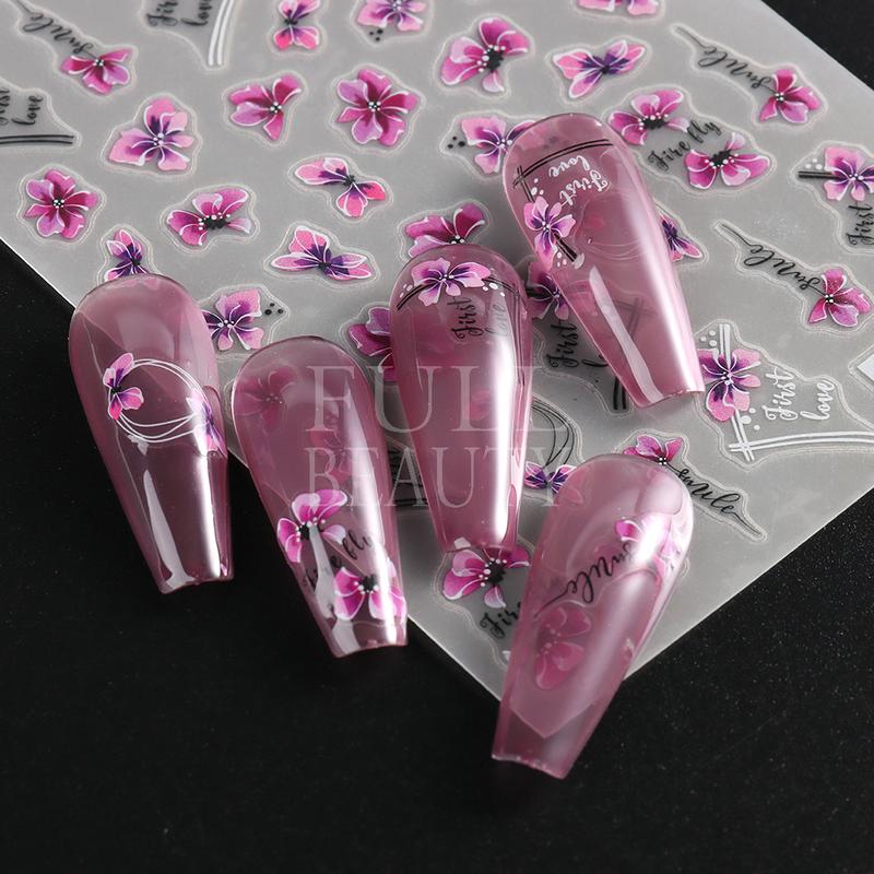 Product Introduction of Miếng Dán Móng Tay, Hoa Oải Hương Và Hoa Màu Tím, Thanh Trượt Bướm, Thiết Kế Hoa Cúc, Hình Học Và Hoa Tulip, Decal Can Chữ Cái, Để Đồ Trang Trí Móng Tay, GLNO 25