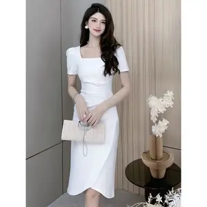 3325 baju dress putih kondangan wanita midi terbaru lebaran 2025