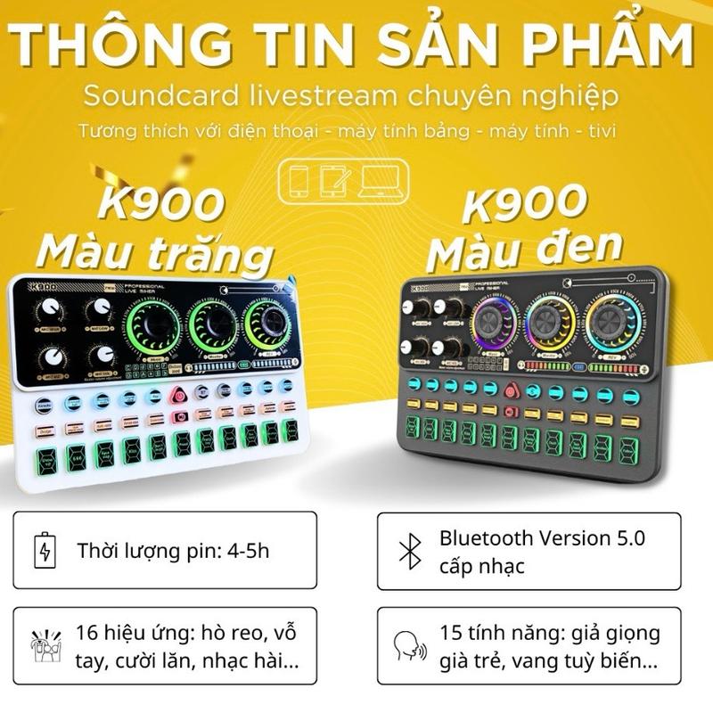 Sound card K900 Cho Thu Âm Hát Livestream Chuyên Nghiệp Giá Rẻ