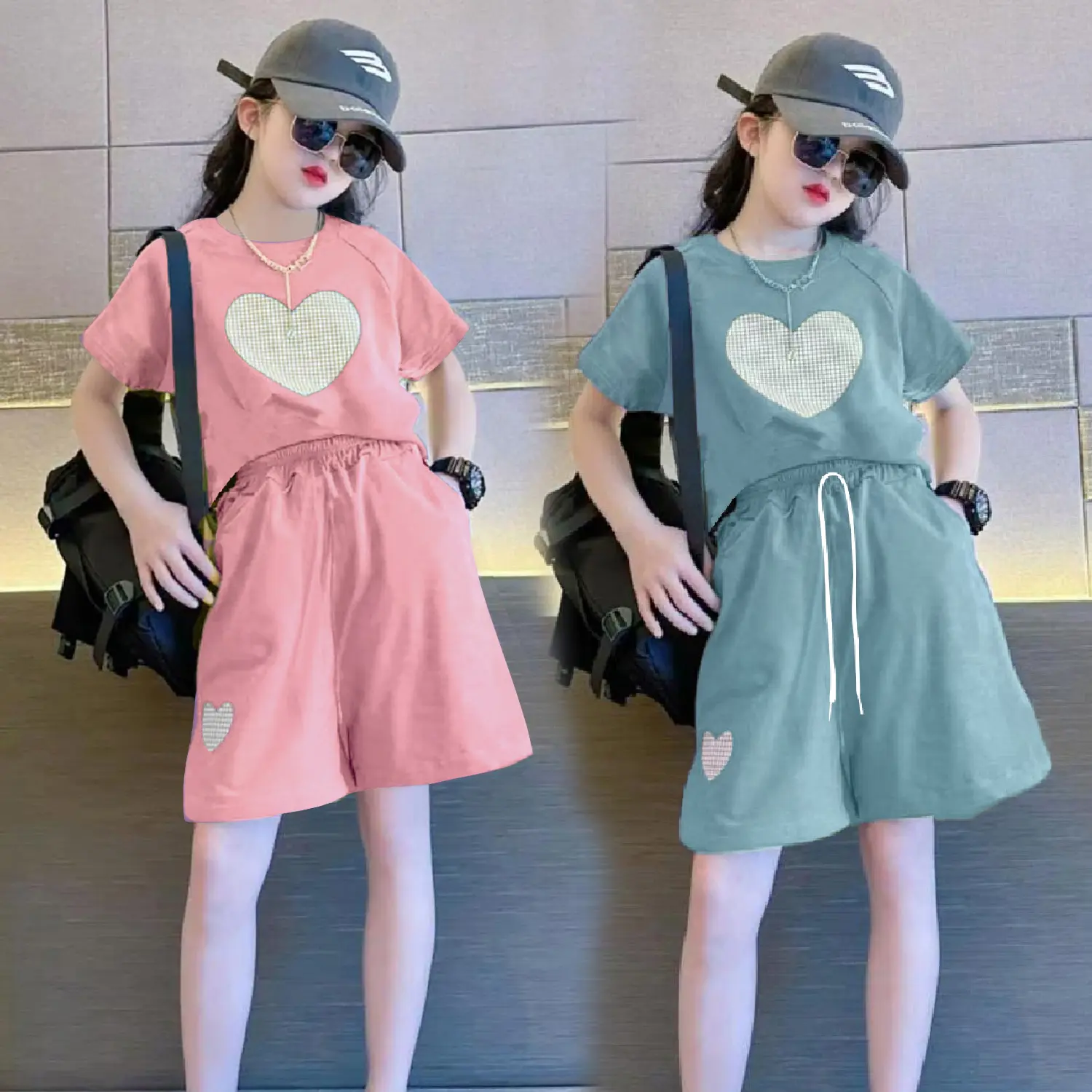 Bộ quần áo bé gái 4-14 tuổi, chất cotton mềm mát. set bộ đồ quần áo hè cho bé gái 15-45kg. Bộ đồ bé gái cộc tay