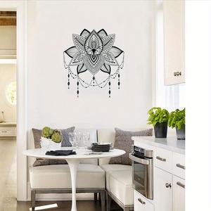 Lotus Pattern Wall Sticker, Creative Modern Wall Decal, Wall Art Decorative Sticker for Home Living Room Bedroom