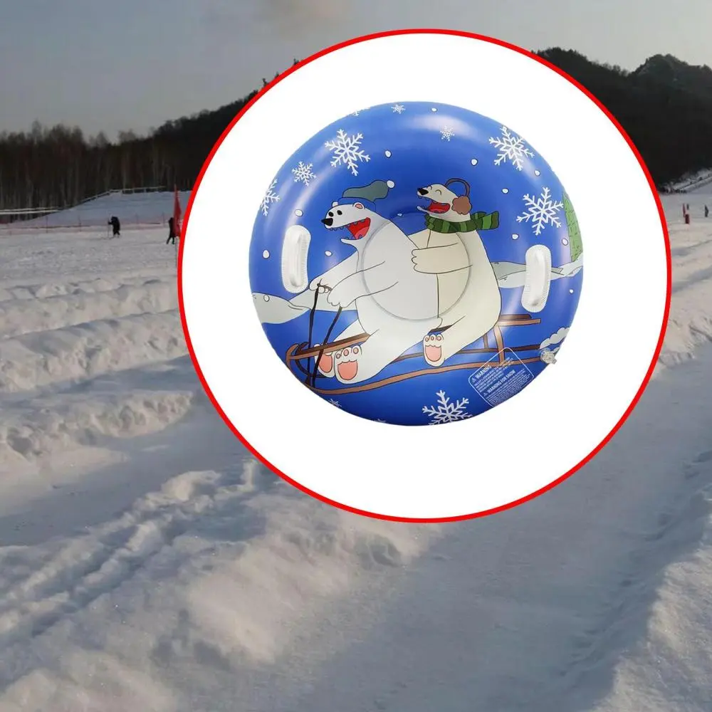 Inflatable Snow Tube 85cm Dia Accessories Skiing Tube Inflatable Snow Sled for Outdoor Girls Halloween Boys Family Activities
