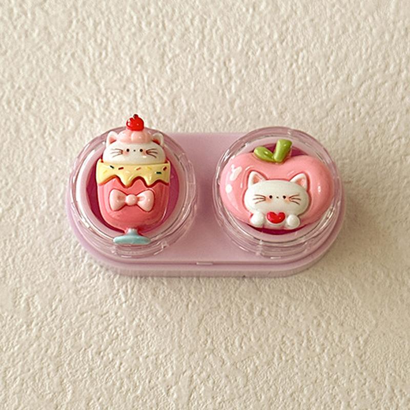 Product Introduction of Cute Contact Lens Case Portable Drawer-type Contact Lens Case With Tweezers And Suction Stick Cute Cartoon Animal Case 23
