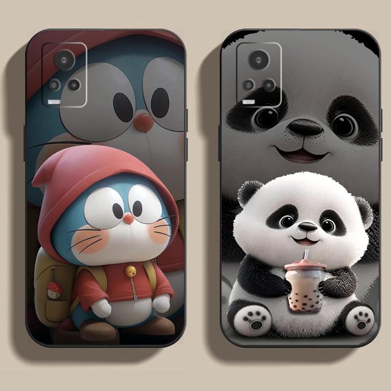 Ốp Lưng Dành Cho Vivo V20 in hình Gấu, Thỏ, Doraemon cạnh viền vuông có bảo vệ camera