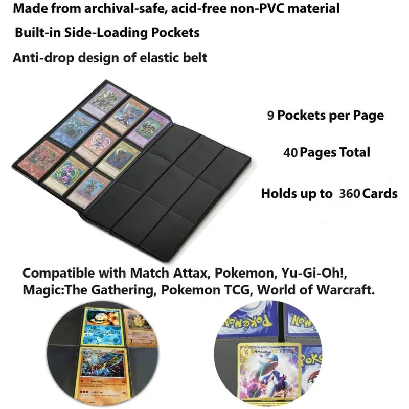 Ultra Pro Eclipse 9-Pocket PRO-Binder Buku Map Sleeves 360 Kartu Pokemon KPOP Magic Sport 1