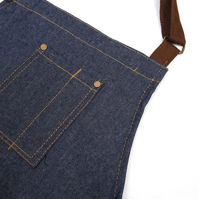 Váy Tạp Dề Yếm, Dành Cho Người Lớn, Màu Xanh Denim, Thích Hợp Để Nấu Ăn, Nhà Bếp, Phục Vụ Khách Hàng, Có Túi, Làm Việc Nhà Hàng 3