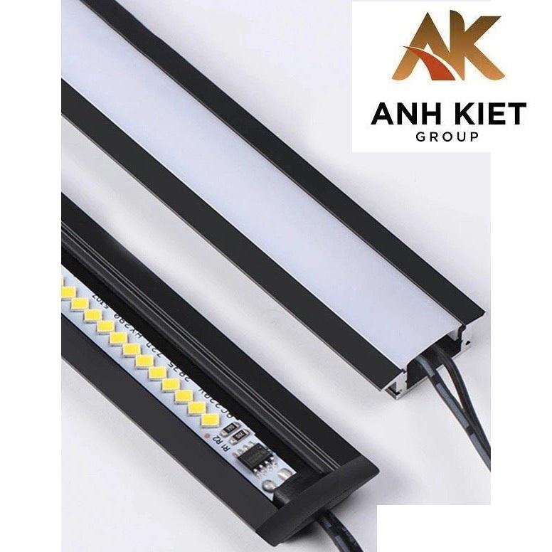 5 Cây Nhôm 2M Led Định Hình Màu Đen Lắp Âm 508 17x7mm Cho Led Dán 12V 24V