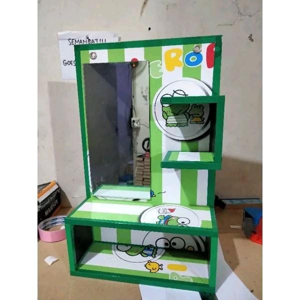 Rak kosmetik cermin rak minimalis dinding Putih 4
