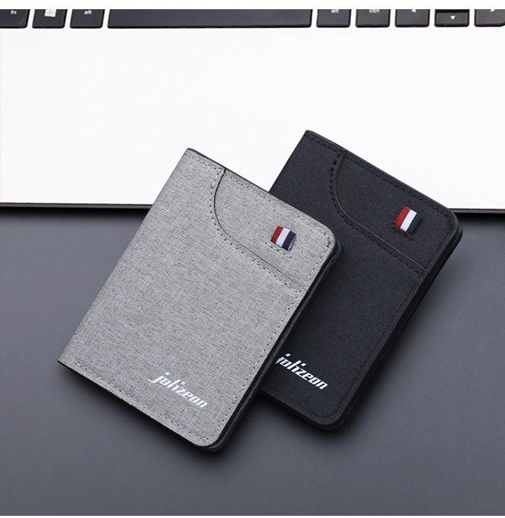 Ví Mini Vải Canvas Jolizeon Cao Cấp Form Đứng, Trẻ Trung kt 8,5 x 11 cm Wallet Canvas ví Da Chữ Nhật
