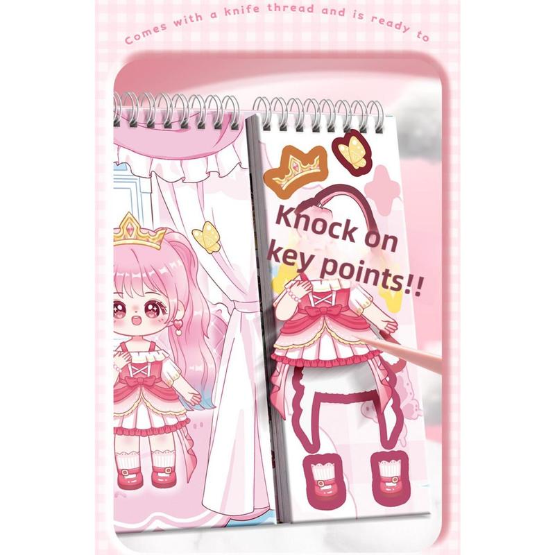 Product Introduction of Creative Multicolor Dress Up Scene Stickers Stress Relief Papper Clothes Coloring Book Makeup Decals Clothes Coloring Makeup Dressing Stickers for Kids Adult 16