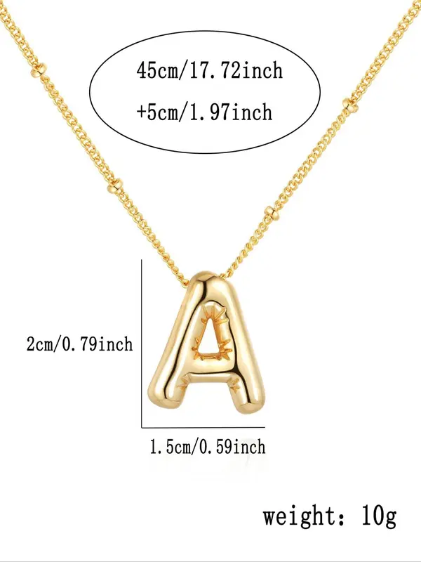 Creative Bubble Letter Design Pendant Necklace, Fashion Jewelry for Party, Daily Clothing Decor, Trendy All-match & Exquisite Jewelry for Birthday Gift 1
