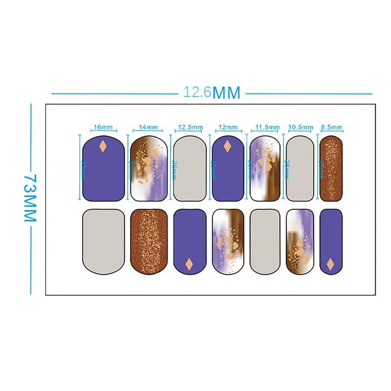 Product Introduction of INS Trendy 14Strips Gel Nail Stickers Semi Cured Floristic Nail Patch Full Cover Gel Nail Polish Strips DIY Nail Art Making 14