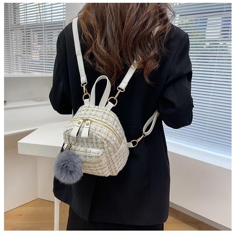balo mini vải dạ kim tuyến 128 kèm móc bông, size 20, đeo vai, thời trang đi học, đi chơi thời trang cao cấp phong cách hàn quốc BL031 6