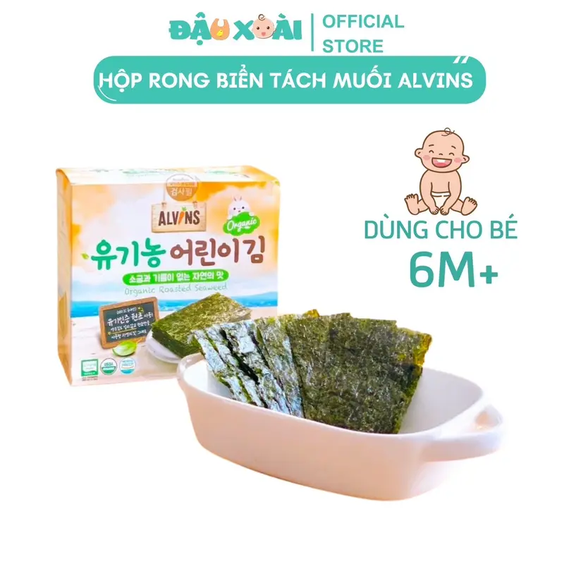 Rong biển tách muối Alvins, rong lá 1 gói nhỏ 10 lá Snack Ăn Vặt Snack Ăn Vặt Thức Ăn Food Lá Rong Biển 1