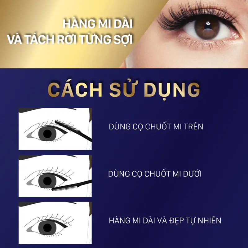 Mascara browit nongchat Thái làm dày dài mi không lem trôi dùng cho makeup chuyên nghiệp - Dora Beauty 4