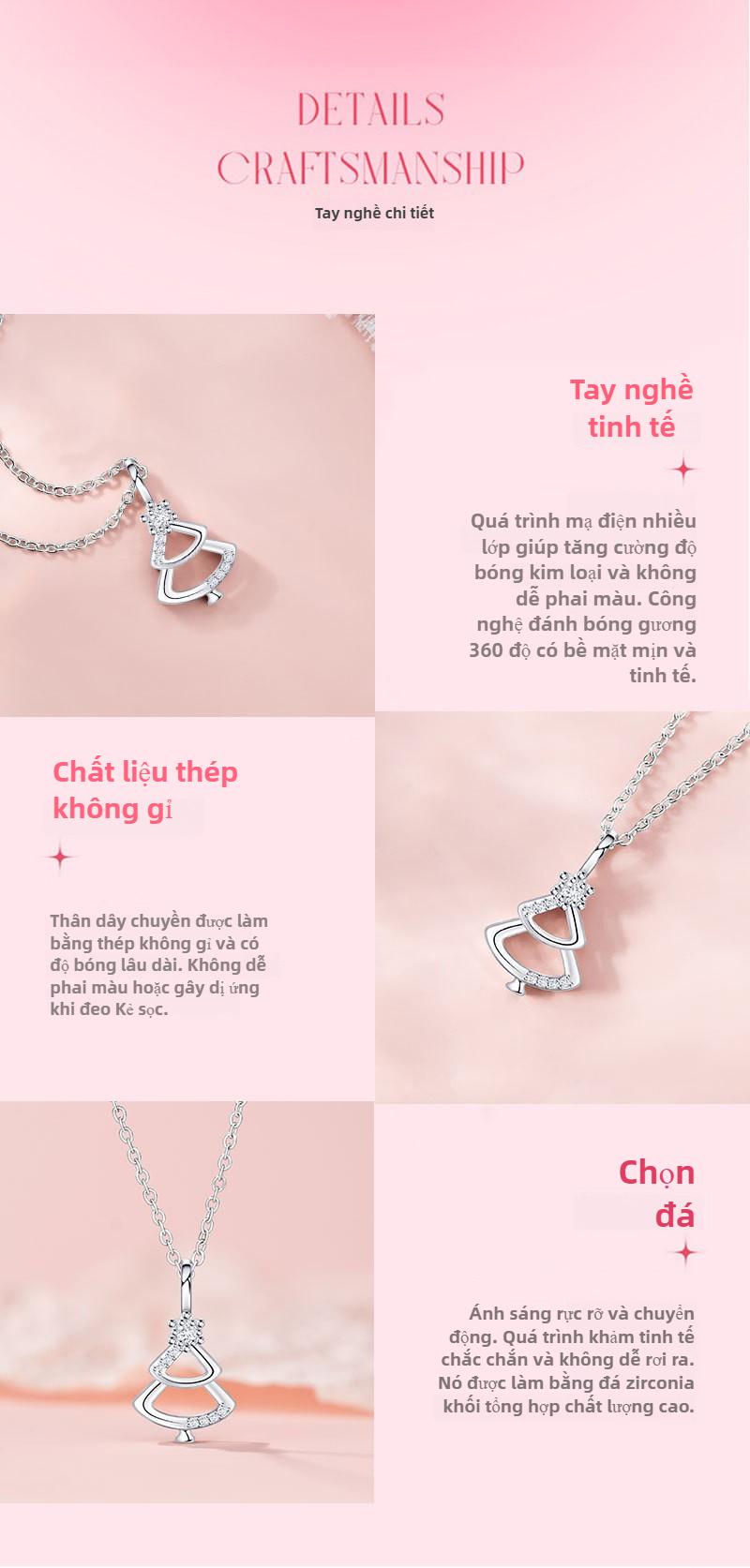 Product Introduction of Vòng Cổ Cây Thông Noel, Dòng Prologue Mùa Đông, Thiết Kế Chính Hãng Dành Cho Phụ Nữ, Đơn Giản Và Rỗng Với Zircon, Mặt Dây Chuyền Bằng Thép Không Gỉ, Dây Chuyền Xương Đòn, Món Quà Giáng Sinh Tuyệt Vời，vòng cổ nữ Voi Hoa 17