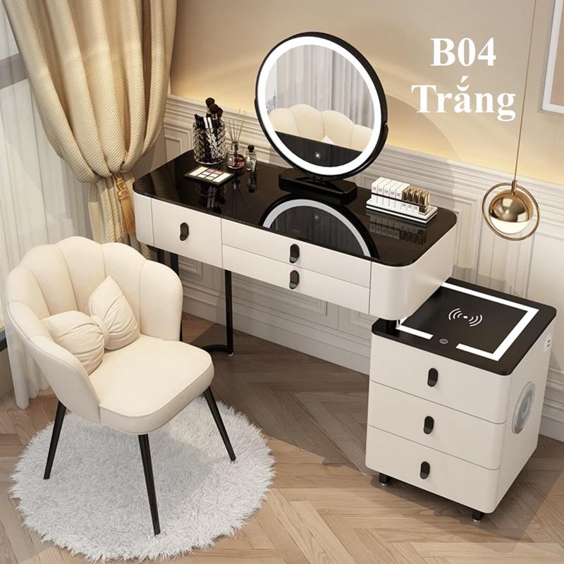 [B04] Bàn trang điểm nhập khẩu tích hợp loa sạc thông minh, hiện đại 1