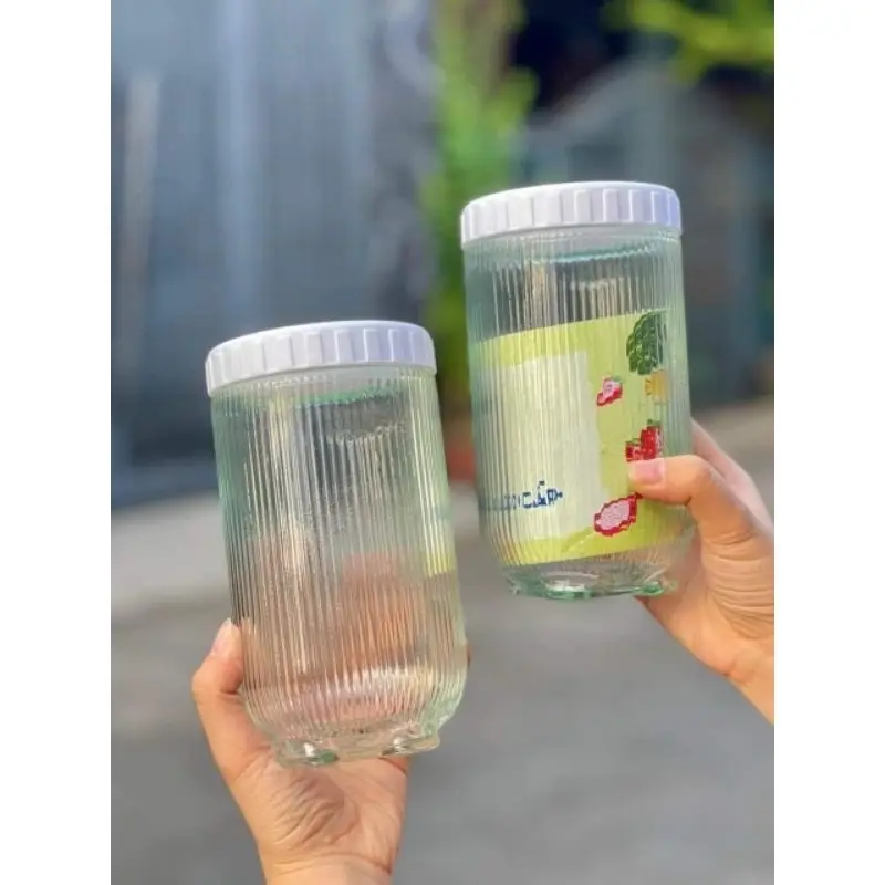 Hũ Gia Vị Thủy Tinh Vân Sọc 900ml Nắp Vặn Kín Khít Đựng Gia Vị Đựng Đồ Ăn 1